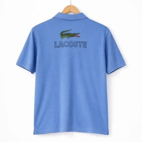 Lacoste Men’s Sky Blue Polo Shirt - large logo on back 🐊- medium - Picture 2 of 7
